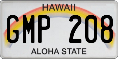 HI license plate GMP208