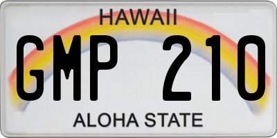 HI license plate GMP210