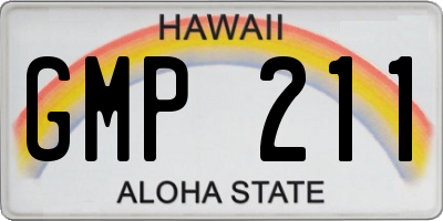 HI license plate GMP211