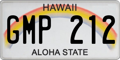 HI license plate GMP212