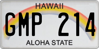 HI license plate GMP214