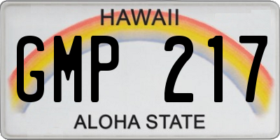 HI license plate GMP217