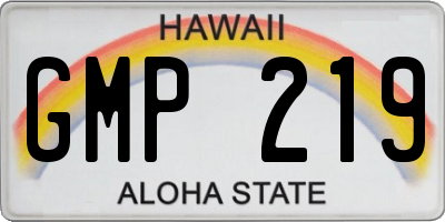 HI license plate GMP219