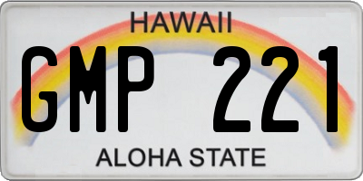 HI license plate GMP221