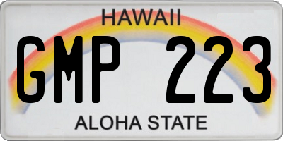 HI license plate GMP223