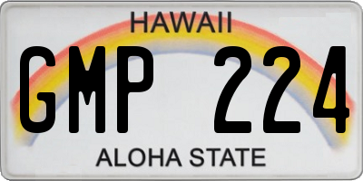 HI license plate GMP224