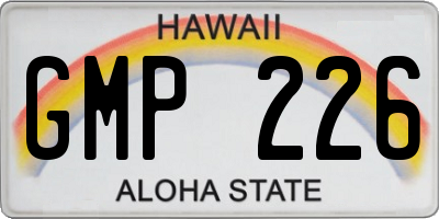 HI license plate GMP226