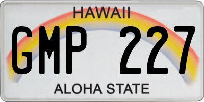 HI license plate GMP227