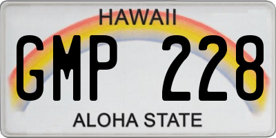 HI license plate GMP228