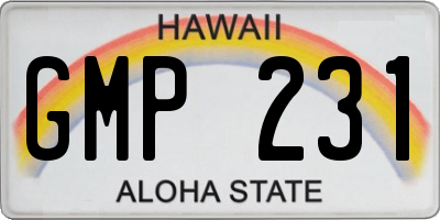 HI license plate GMP231