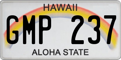 HI license plate GMP237
