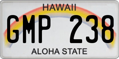 HI license plate GMP238