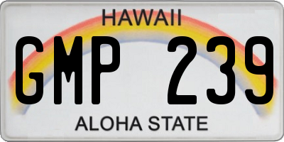 HI license plate GMP239