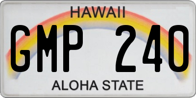 HI license plate GMP240