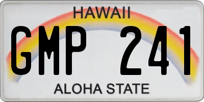 HI license plate GMP241