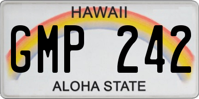 HI license plate GMP242