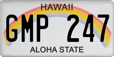 HI license plate GMP247