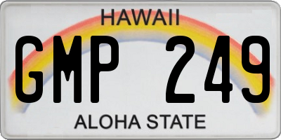 HI license plate GMP249
