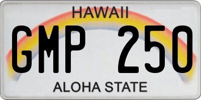 HI license plate GMP250