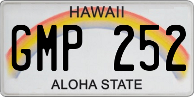 HI license plate GMP252