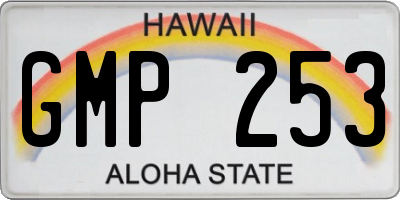 HI license plate GMP253