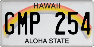 HI license plate GMP254