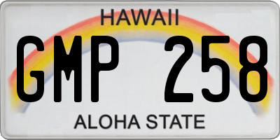 HI license plate GMP258