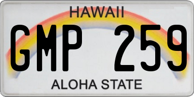 HI license plate GMP259