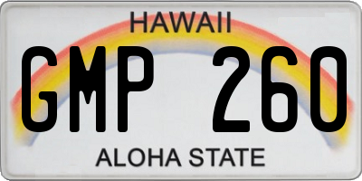 HI license plate GMP260