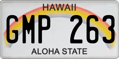 HI license plate GMP263