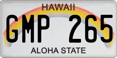 HI license plate GMP265