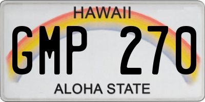 HI license plate GMP270