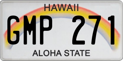 HI license plate GMP271
