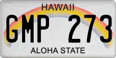 HI license plate GMP273
