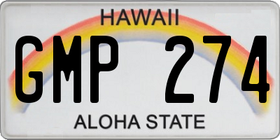 HI license plate GMP274