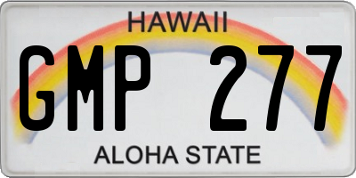 HI license plate GMP277