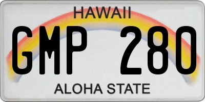 HI license plate GMP280