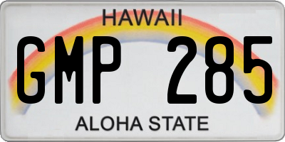 HI license plate GMP285