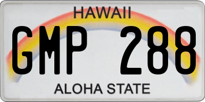 HI license plate GMP288