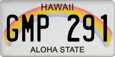 HI license plate GMP291