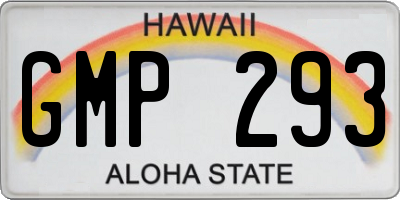 HI license plate GMP293