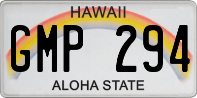 HI license plate GMP294