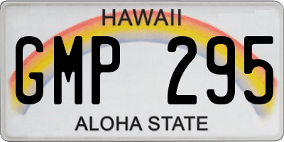 HI license plate GMP295