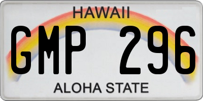 HI license plate GMP296