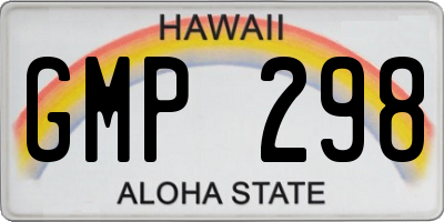 HI license plate GMP298