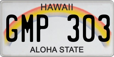 HI license plate GMP303