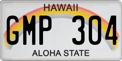 HI license plate GMP304
