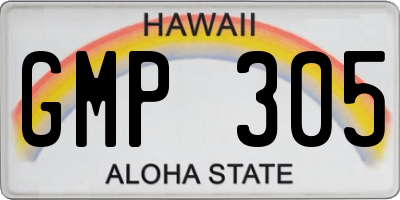 HI license plate GMP305