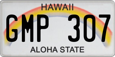 HI license plate GMP307
