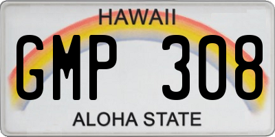 HI license plate GMP308